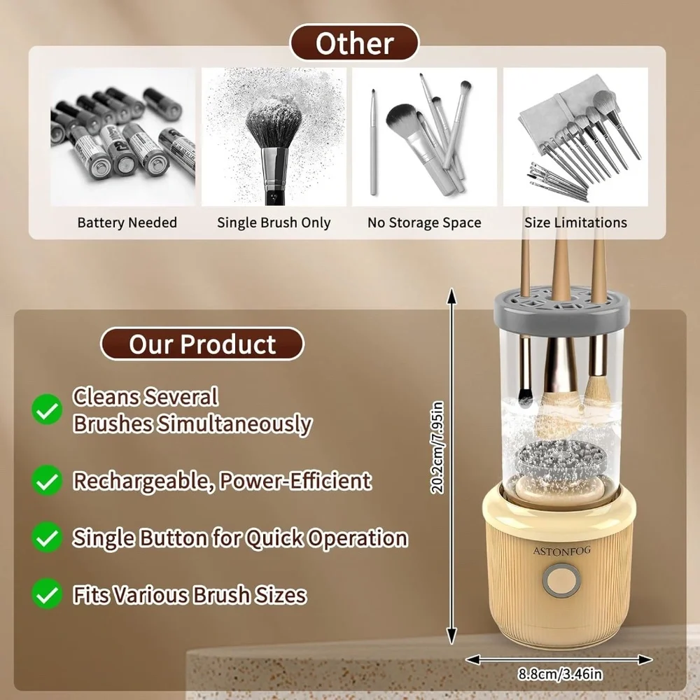 Cordless Rechargeable Makeup Brush Cleaner